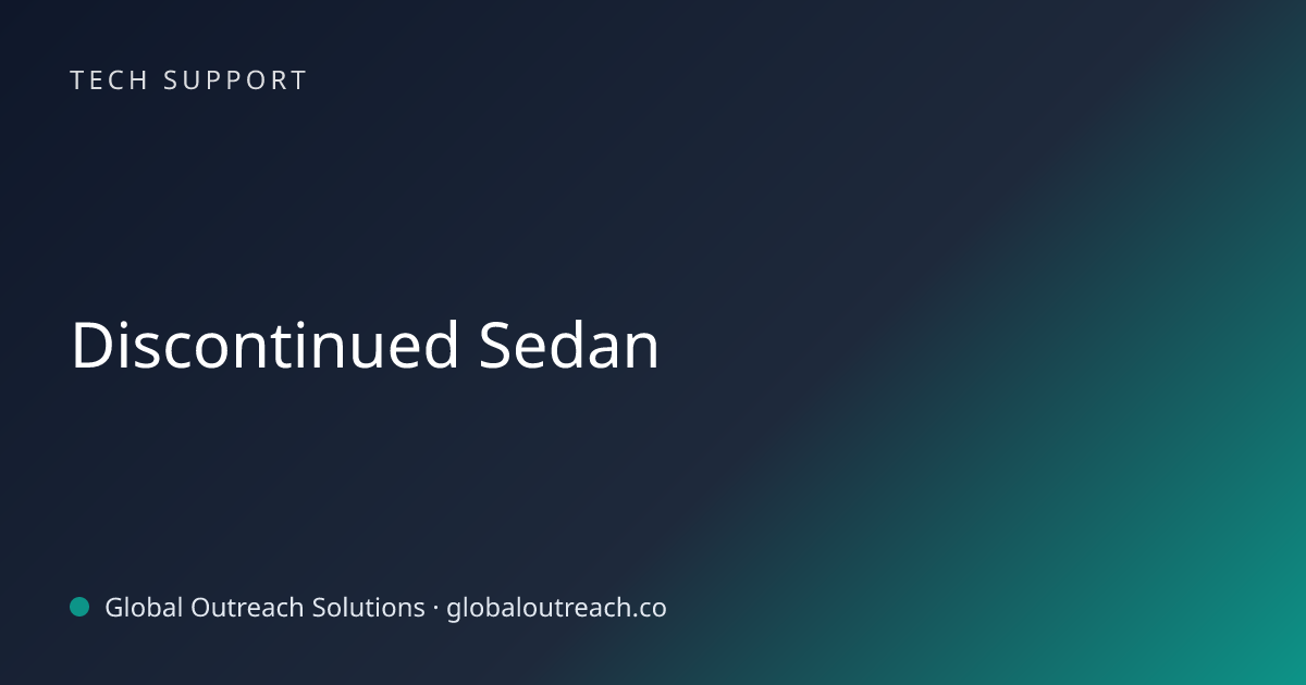 Related article cover image: "Discontinued Sedan" (Tech Support)