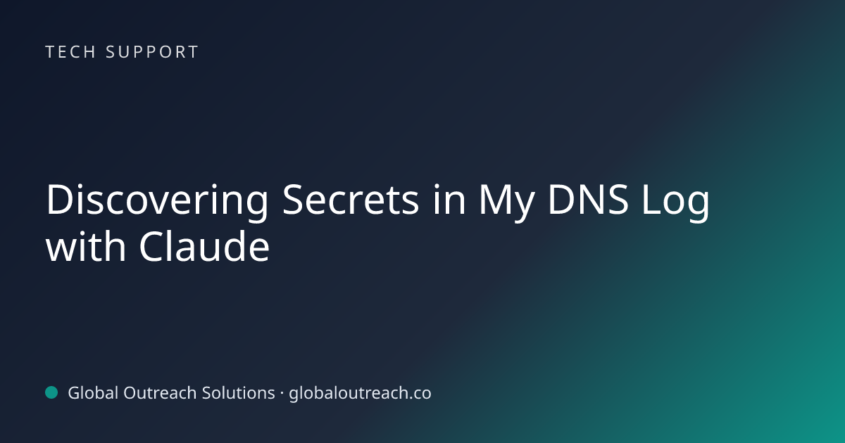 Related article cover image: "Discovering Secrets in My DNS Log with Claude" (Tech Support)