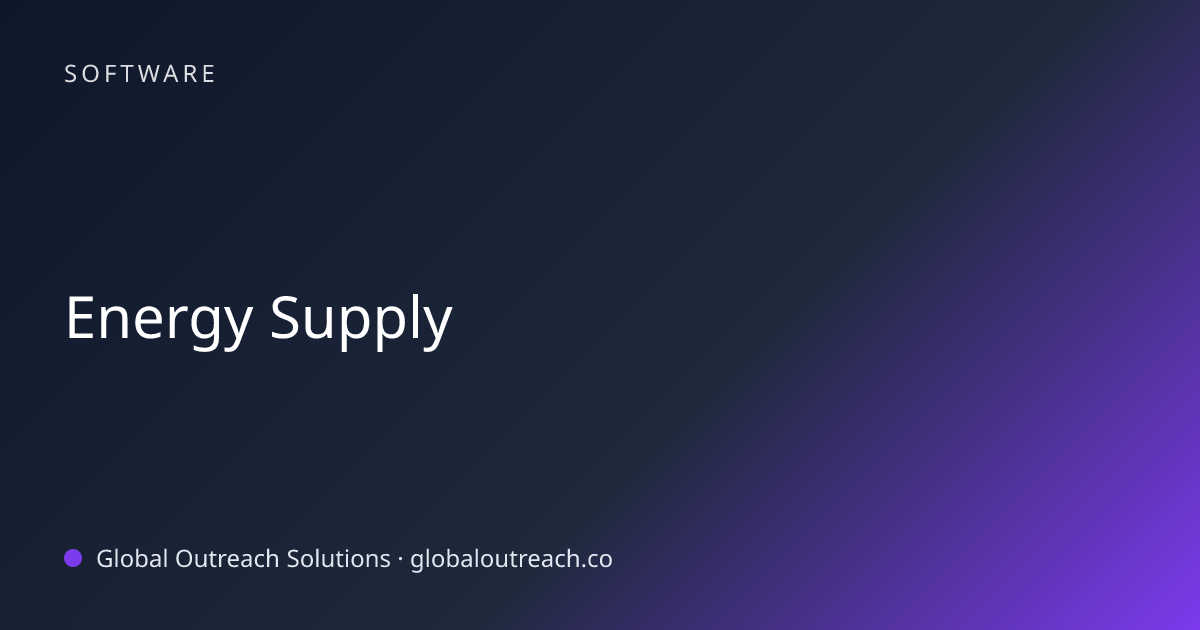 Related article cover image: "Energy Supply" (Software)