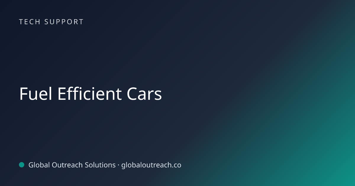 Related article cover image: "Fuel Efficient Cars" (Tech Support)
