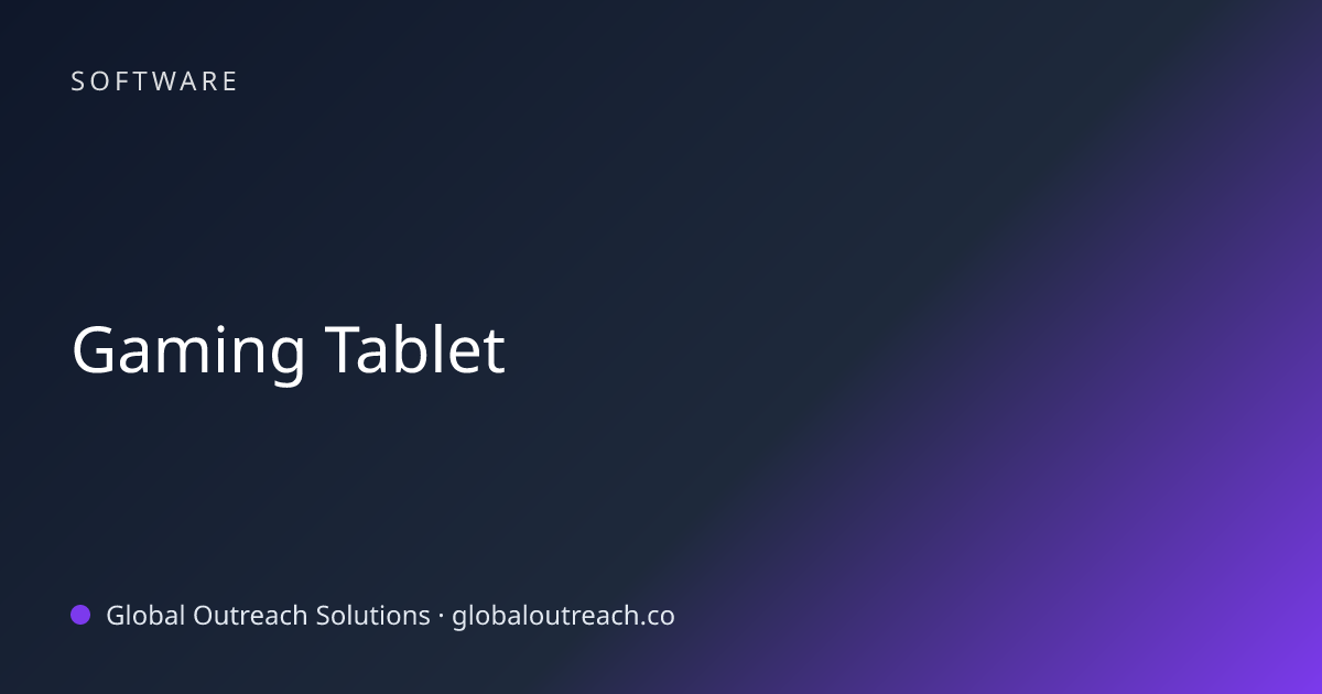 Related article cover image: "Gaming Tablet" (Software)