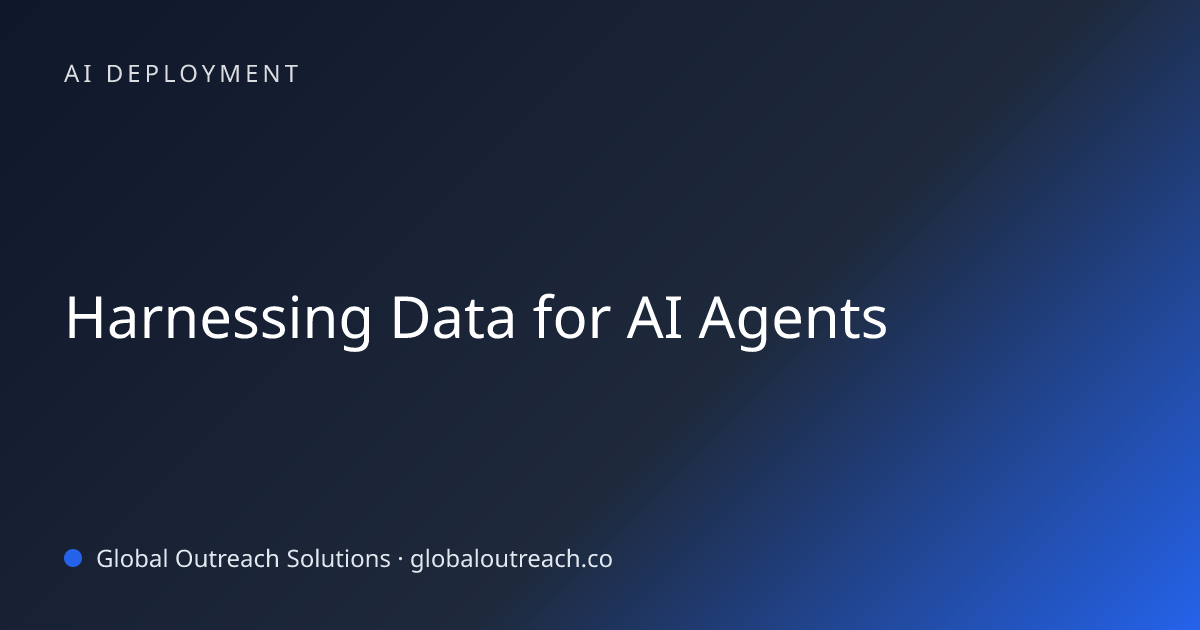Related article cover image: "Harnessing Data for AI Agents" (AI Deployment)