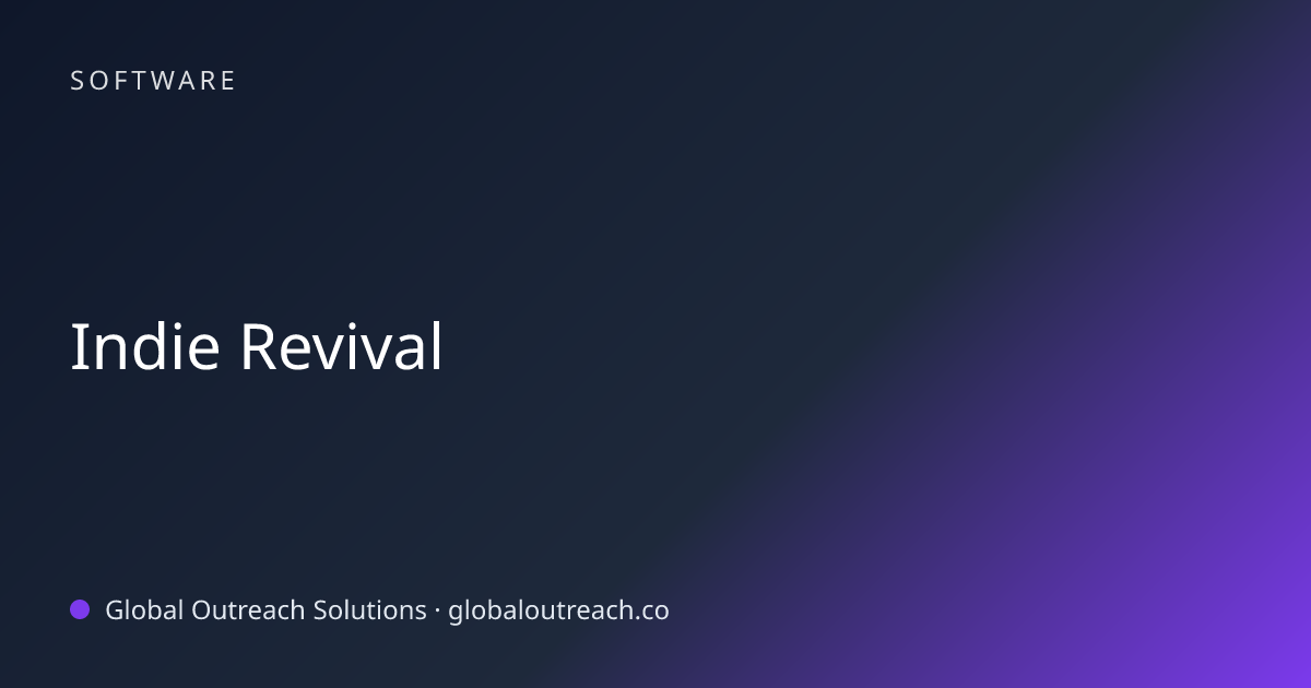 Related article cover image: "Indie Revival" (Software)