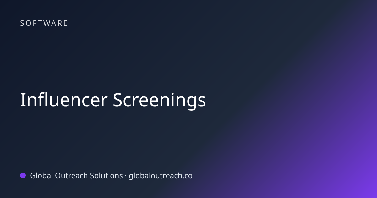 Related article cover image: "Influencer Screenings" (Software)
