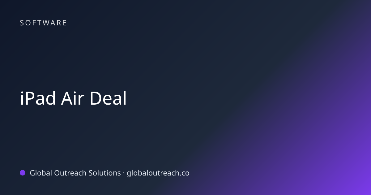 Related article cover image: "iPad Air Deal" (Software)