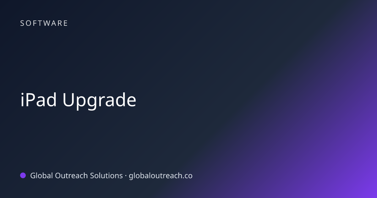Related article cover image: "iPad Upgrade" (Software)