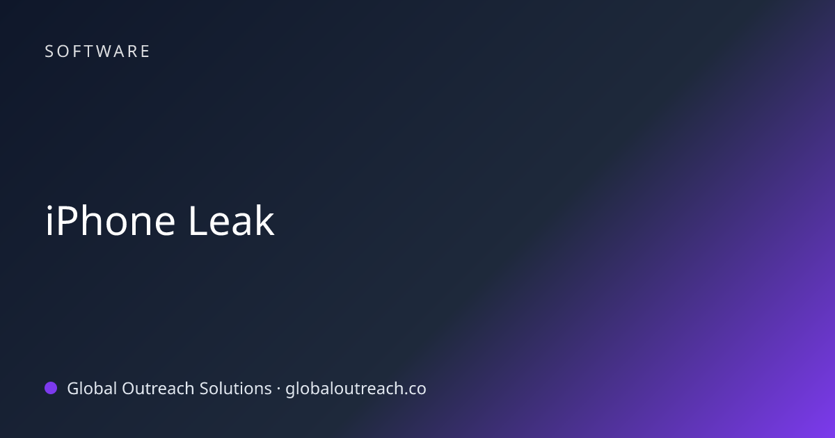 Related article cover image: "iPhone Leak" (Software)