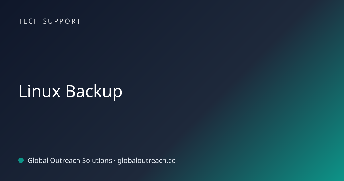 Related article cover image: "Linux Backup" (Tech Support)