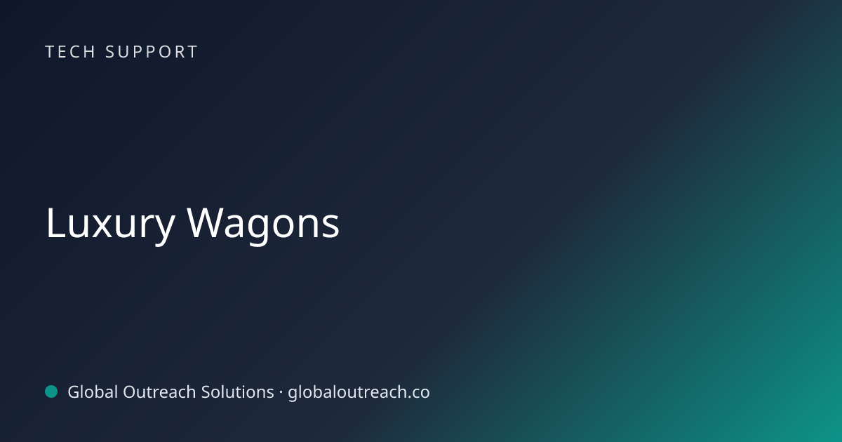 Related article cover image: "Luxury Wagons" (Tech Support)