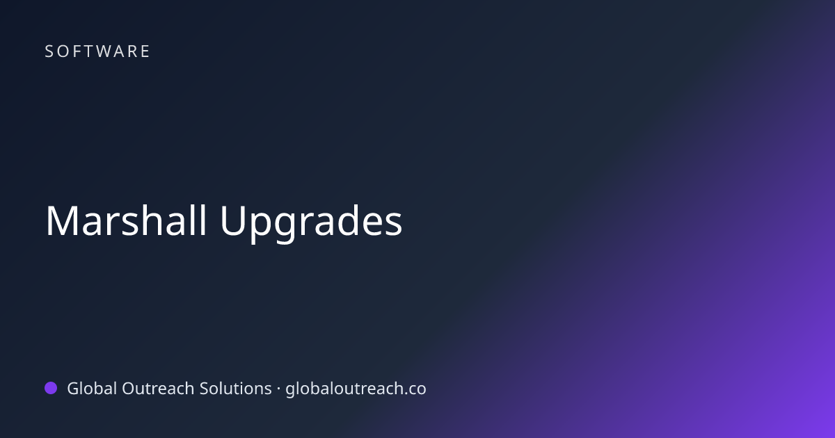 Related article cover image: "Marshall Upgrades" (Software)