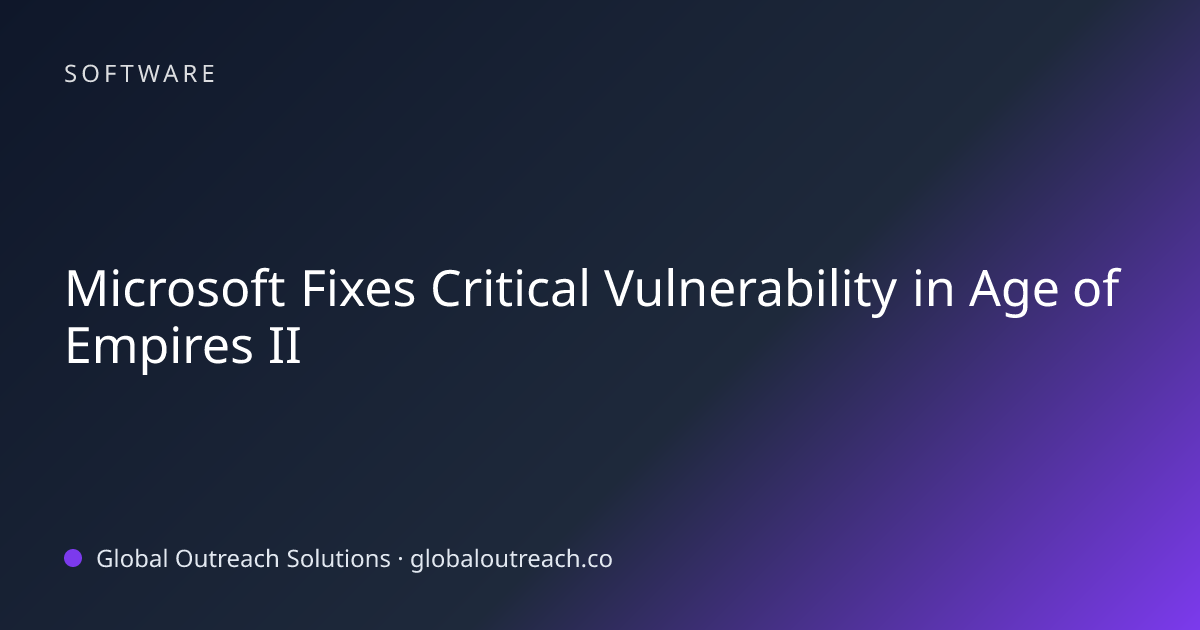 Related article cover image: "Microsoft Fixes Critical Vulnerability in Age of Empires II" (Software)