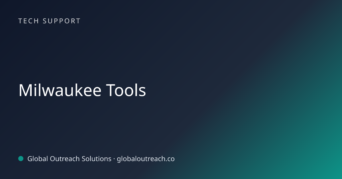 Related article cover image: "Milwaukee Tools" (Tech Support)