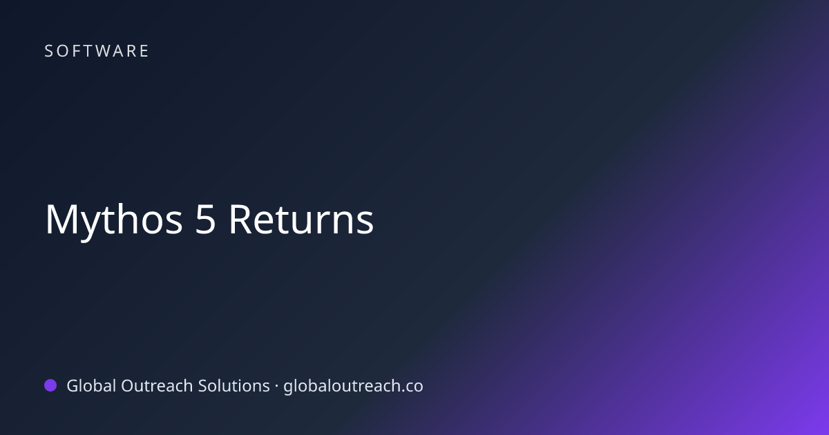 Related article cover image: "Mythos 5 Returns" (Software)