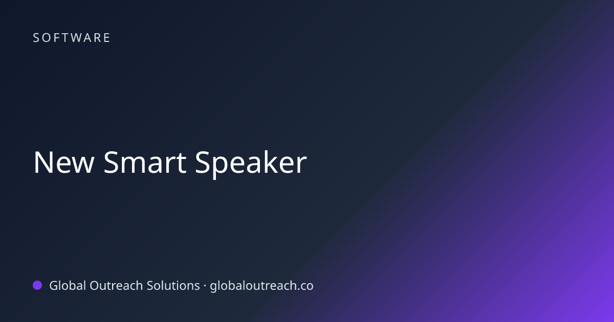 Related article cover image: "New Smart Speaker" (Software)