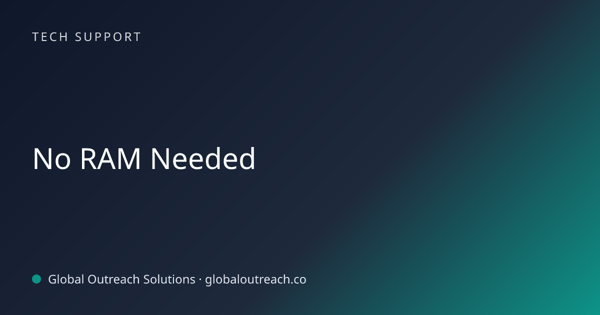 Related article cover image: "No RAM Needed" (Tech Support)