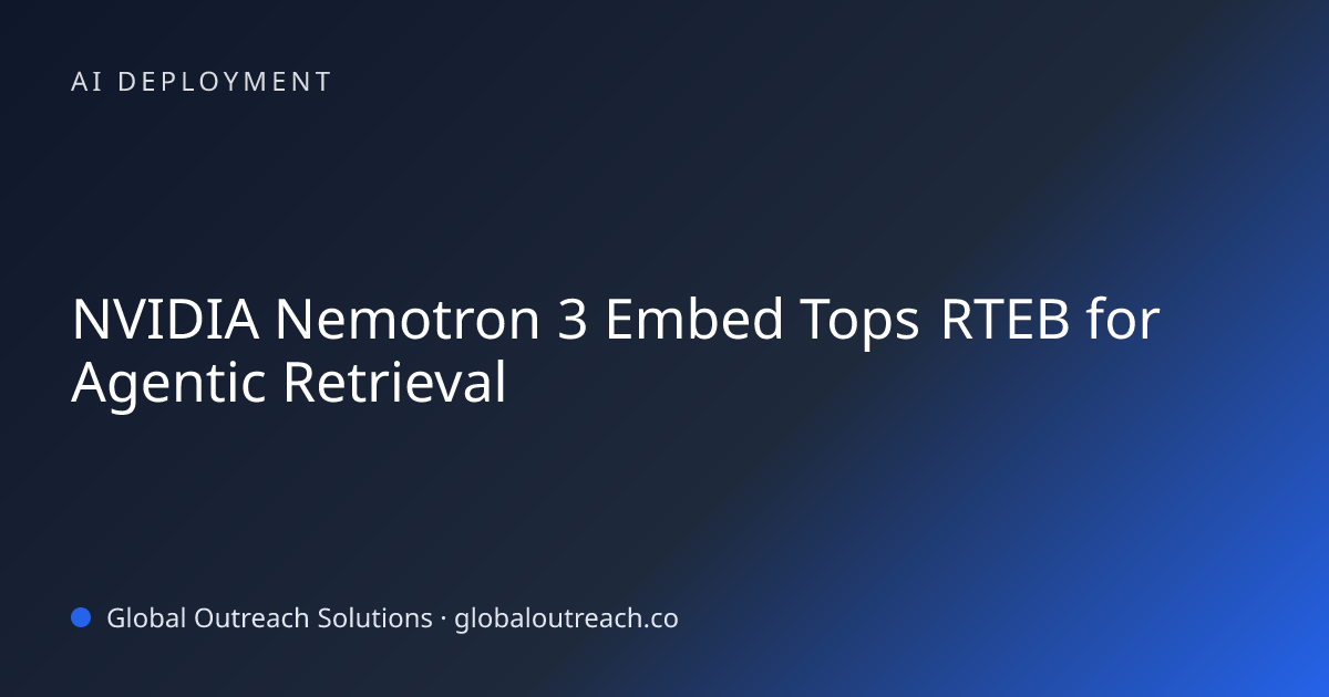 Related article cover image: "NVIDIA Nemotron 3 Embed Tops RTEB for Agentic Retrieval" (AI Deployment)
