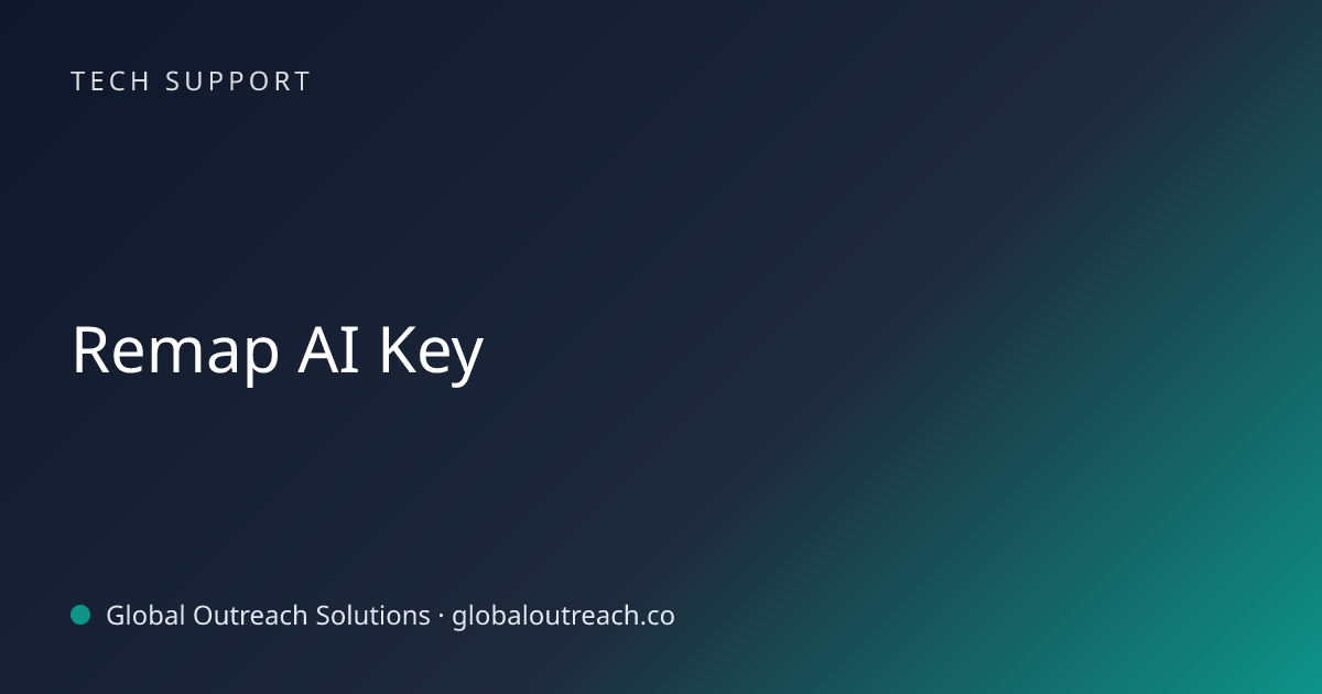 Related article cover image: "Remap AI Key" (Tech Support)