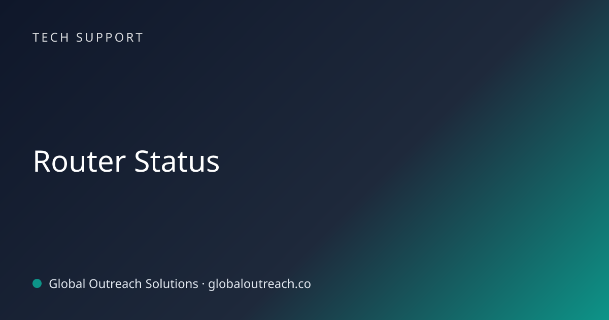 Related article cover image: "Router Status" (Tech Support)