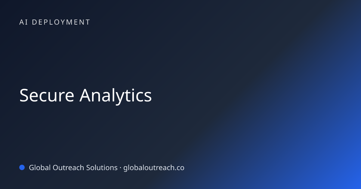 Related article cover image: "Secure Analytics" (AI Deployment)