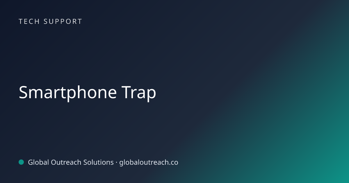 Related article cover image: "Smartphone Trap" (Tech Support)