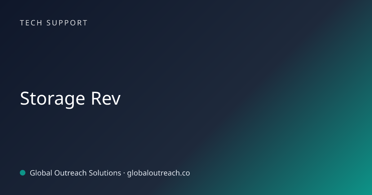Related article cover image: "Storage Rev" (Tech Support)