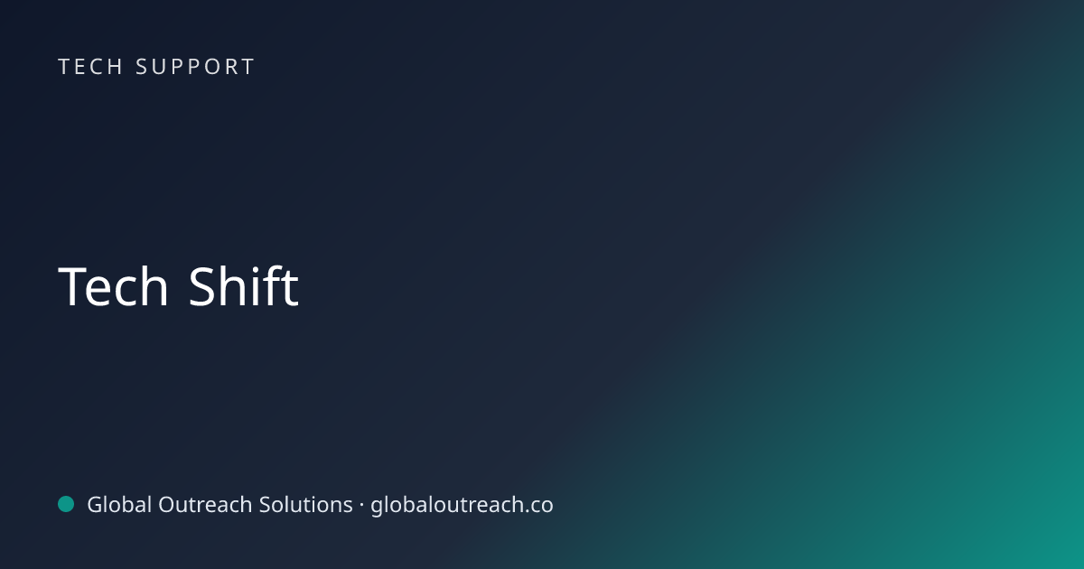 Related article cover image: "Tech Shift" (Tech Support)