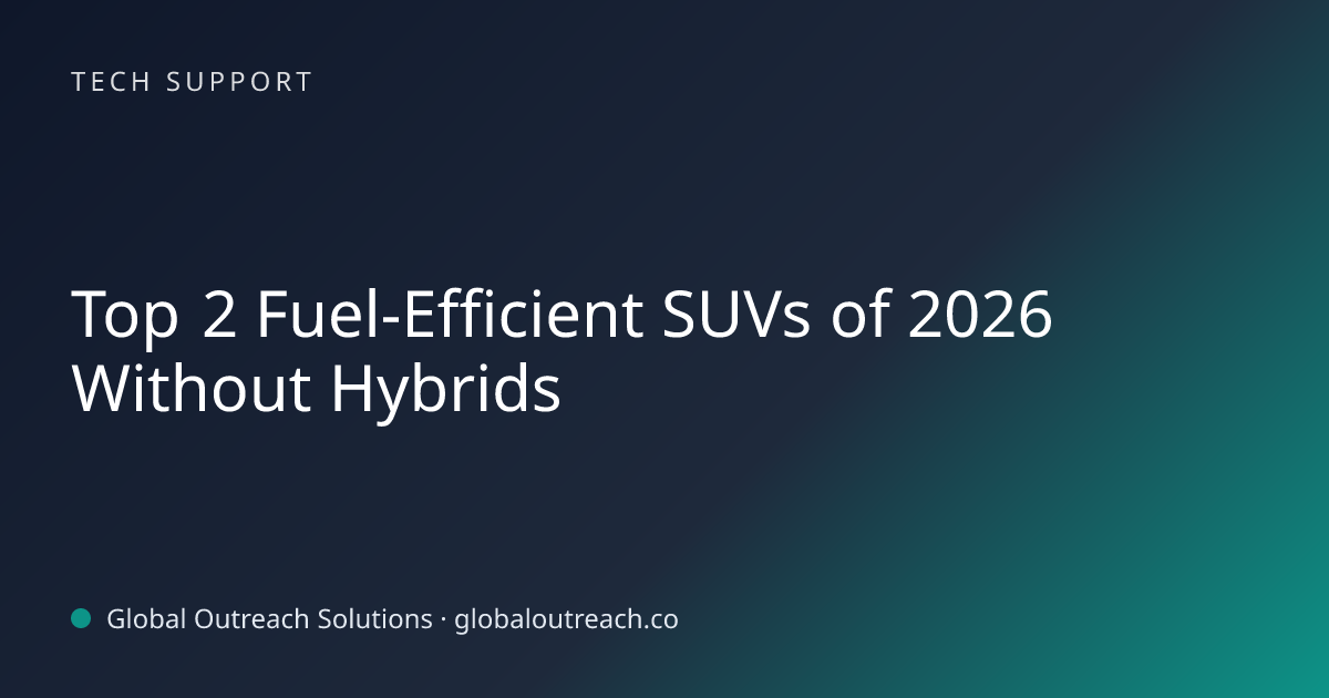 Top 2 Fuel-Efficient SUVs of 2026 Without Hybrids