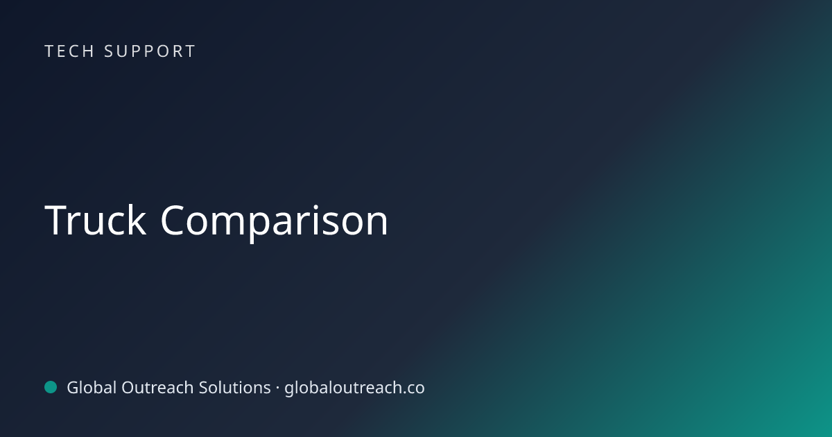 Related article cover image: "Truck Comparison" (Tech Support)