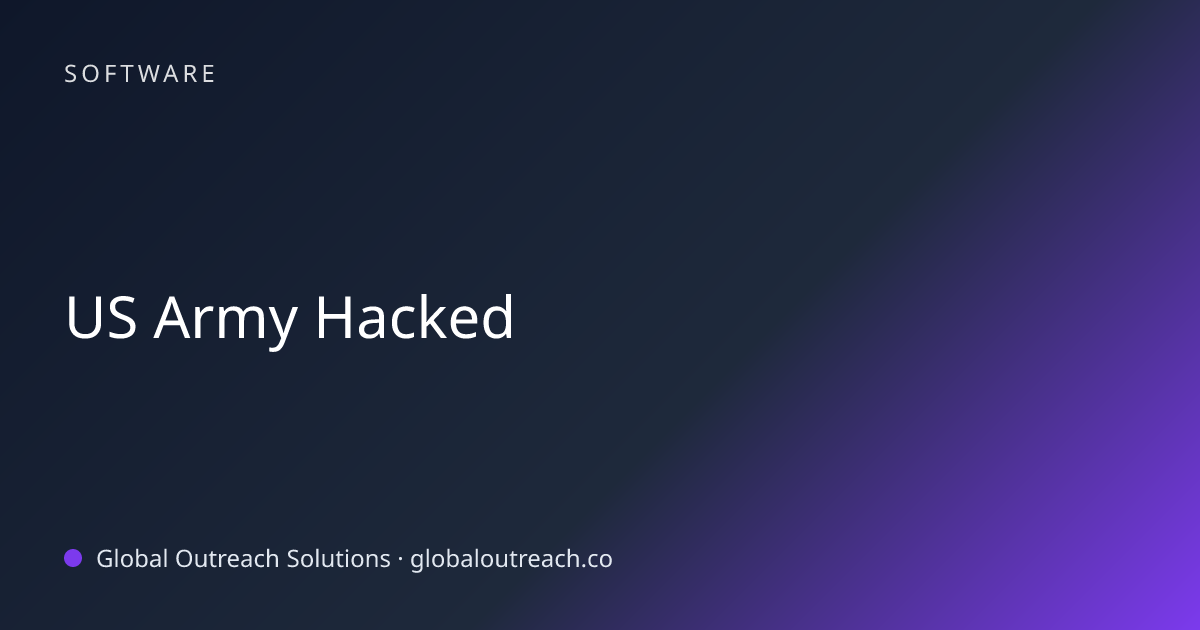 Related article cover image: "US Army Hacked" (Software)