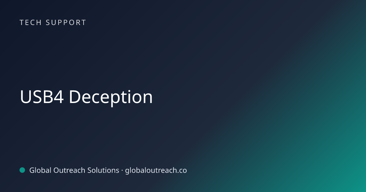Related article cover image: "USB4 Deception" (Tech Support)