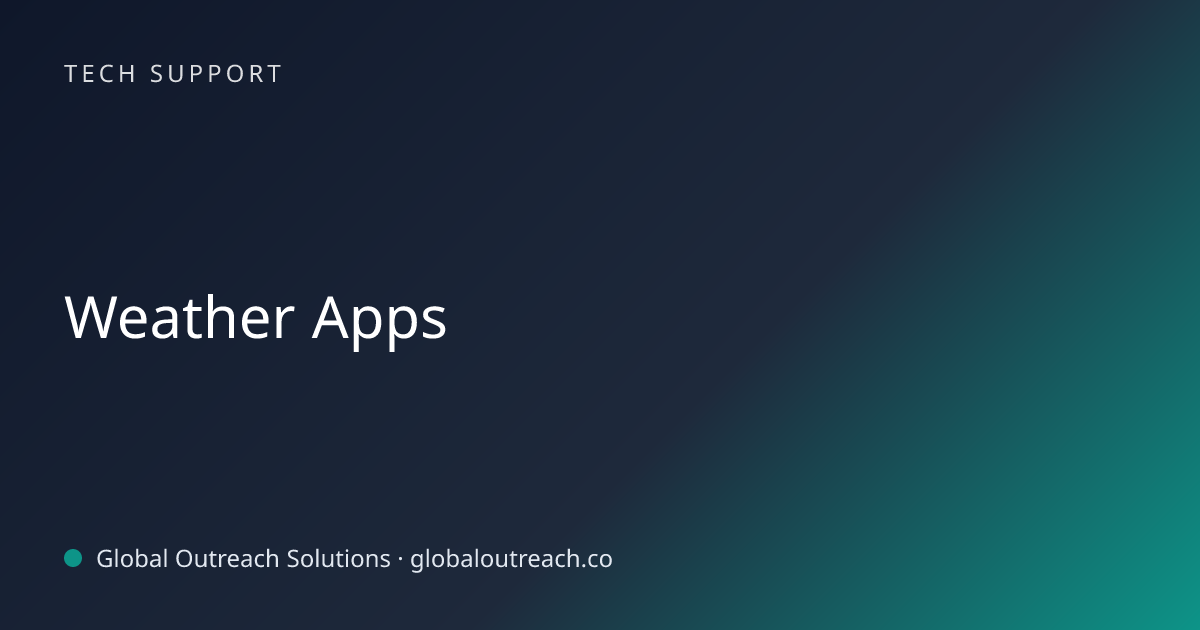 Related article cover image: "Weather Apps" (Tech Support)