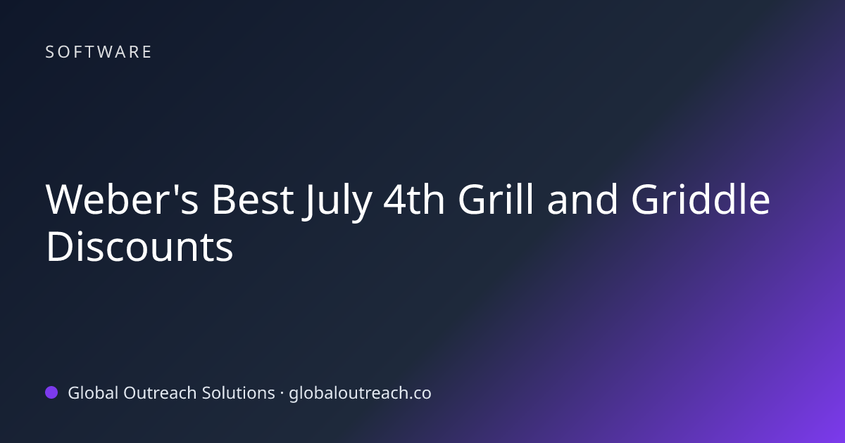 Related article cover image: "Weber's Best July 4th Grill and Griddle Discounts" (Software)