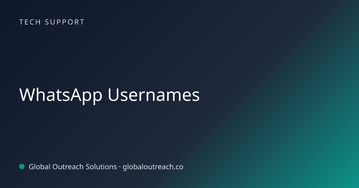 Related article cover image: "WhatsApp Usernames" (Tech Support)