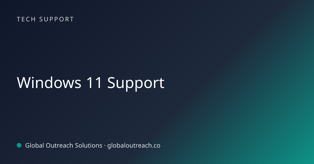 Related article cover image: "Windows 11 Support" (Tech Support)