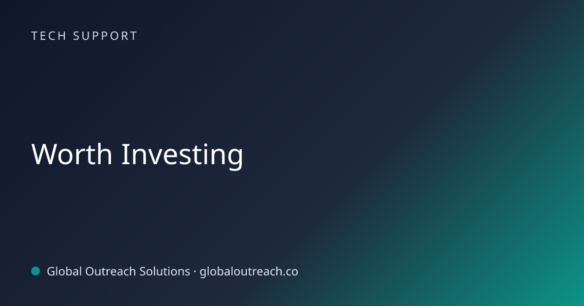 Related article cover image: "Worth Investing" (Tech Support)